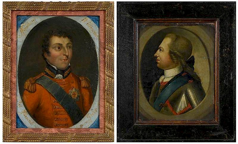 Appraisal: Two British School Portraits th early th century George III