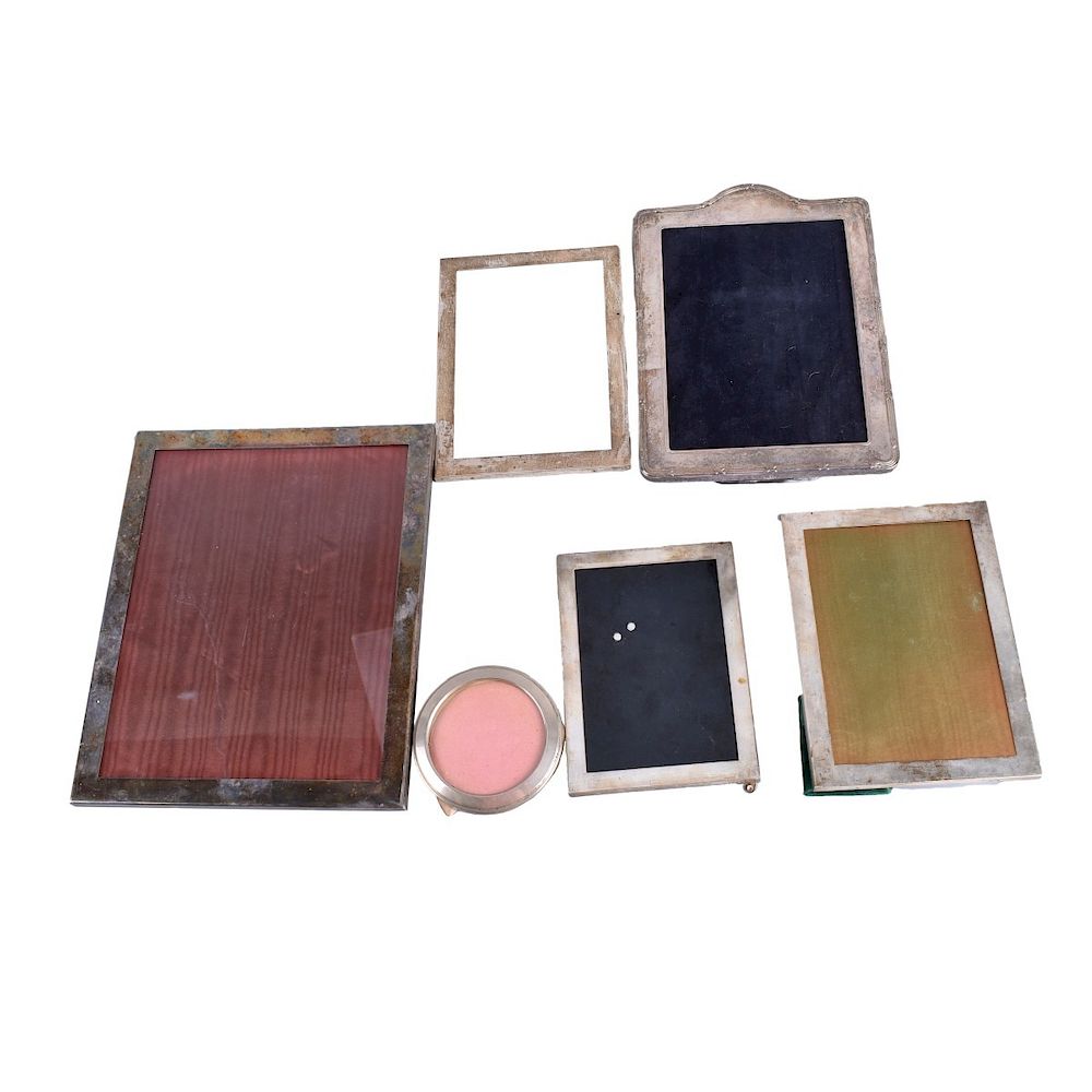 Appraisal: Six Silver Picture Frames Collection of Six Vintage Silver and