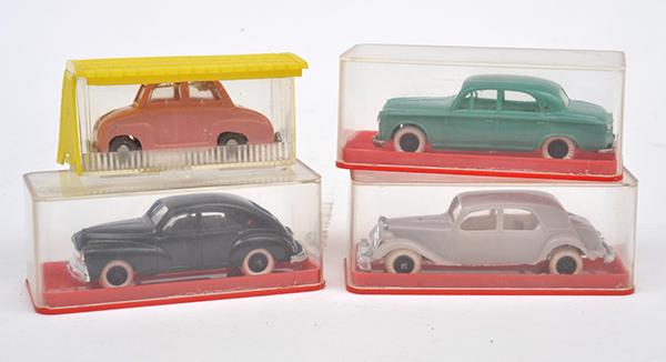 Appraisal: THREE CLE PLASTIC MODELS INCLUDING PEUGEOT PEUGEOT AND CITROEN -CV