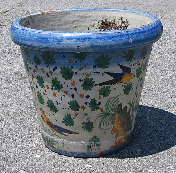 Appraisal: An Italian majolica style polychrome decorated jardiniere height in diameter