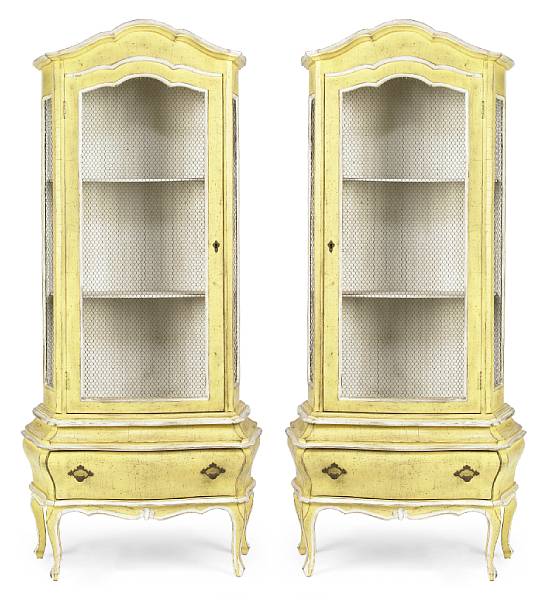 Appraisal: A pair of Venetian style paint decorated bookcases height ft