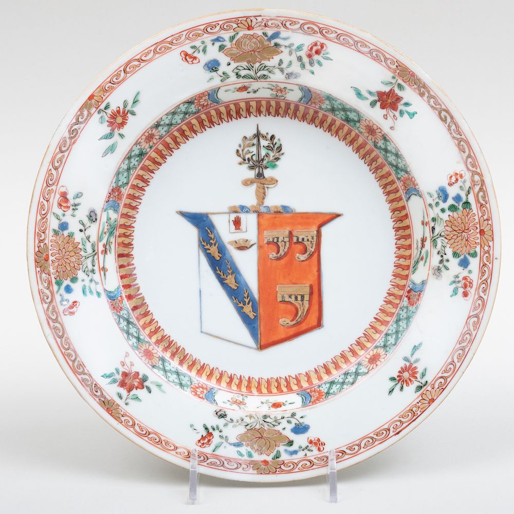 Appraisal: Chinese Export Porcelain Soup Plate Decorated with the armorial of