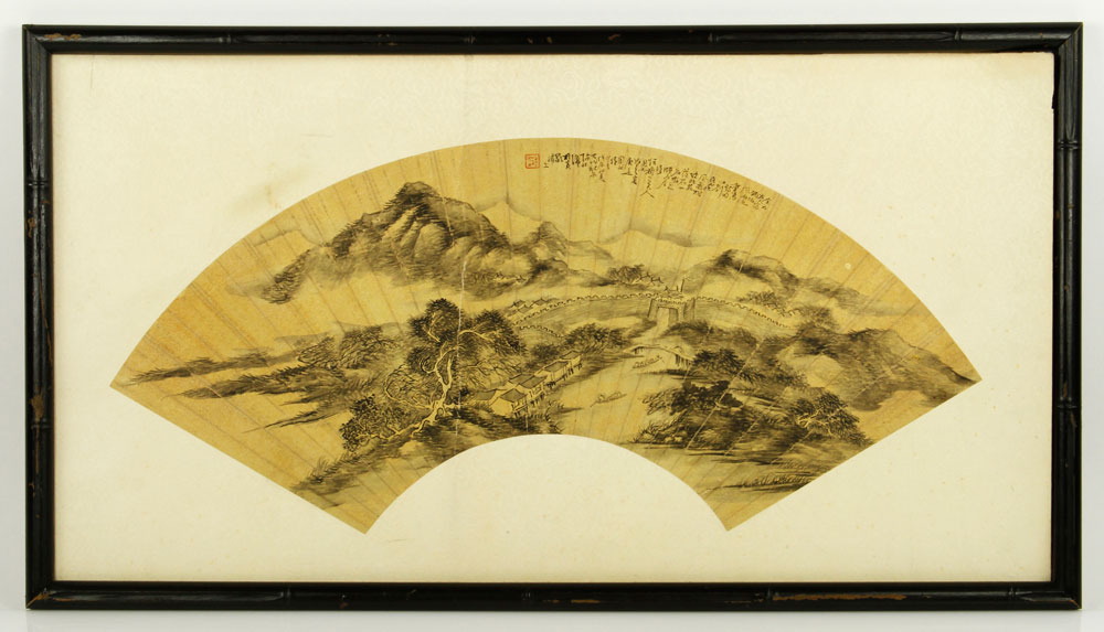 Appraisal: - Chinese Fan Painting Framed fan painting China th century