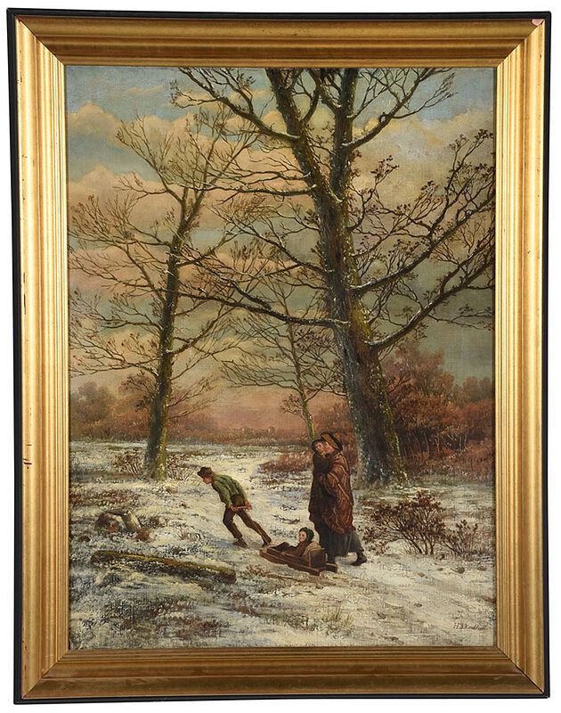 Appraisal: Hendrik Barend Koekkoek Dutch - Traveling On a Winter's Path