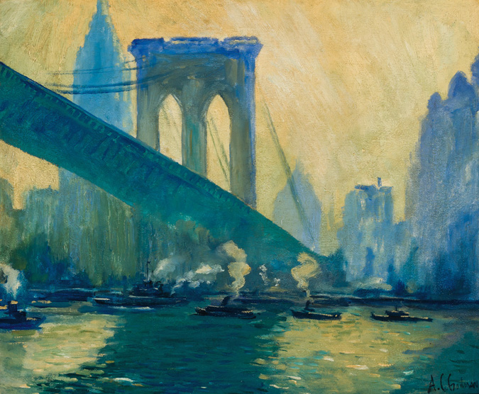 Appraisal: ARTHUR CLIFTON GOODWIN American - The Brooklyn Bridge oil on