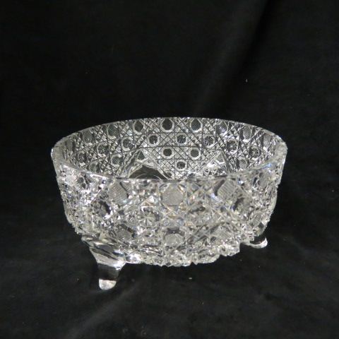 Appraisal: Cut Glass Footed Bowl star center with Harvard style border