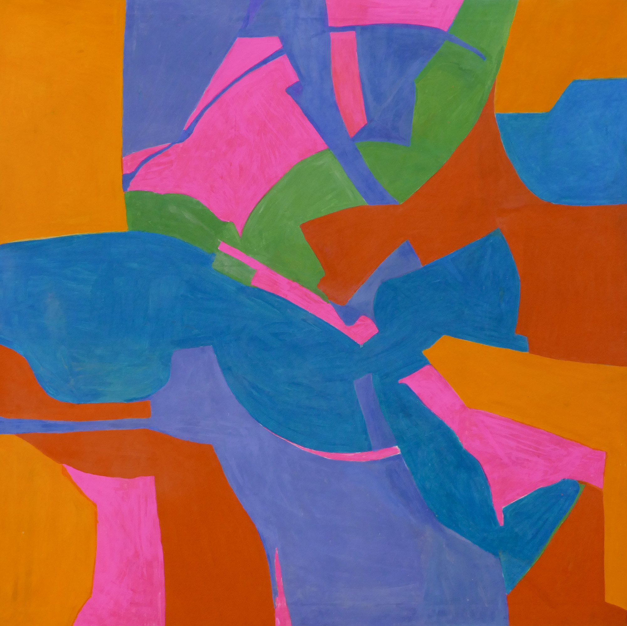 Appraisal: Margaret Tomkins - Washington ''Untitled'' Neon Abstract Oil on Linen