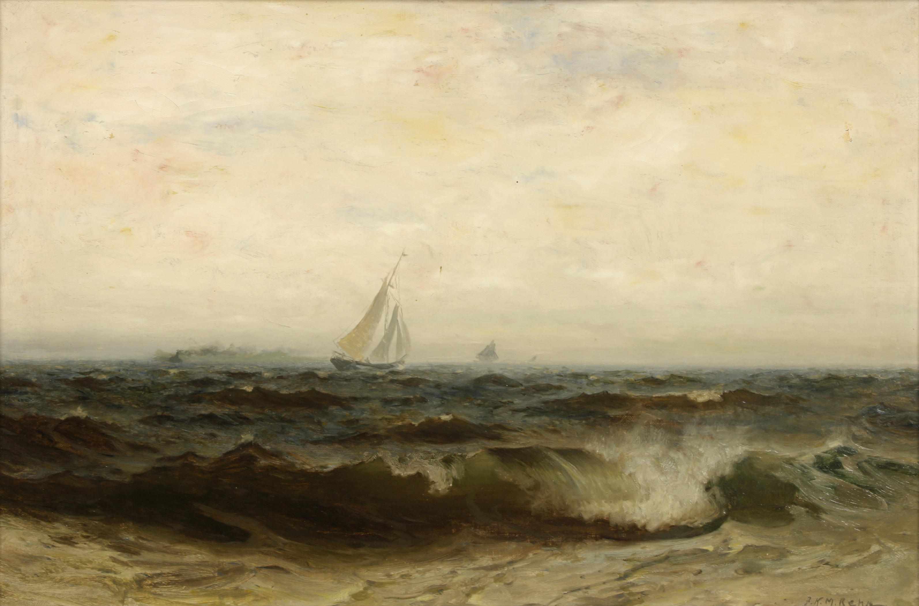 Appraisal: Frank Knox Morton Rehn American - Sailboats on choppy seas