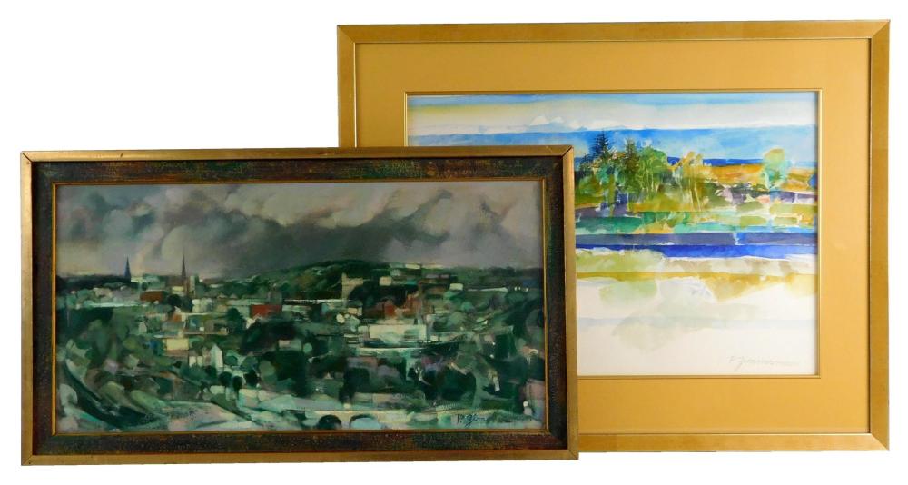 Appraisal: Paul W Zimmerman American - two framed works one oil