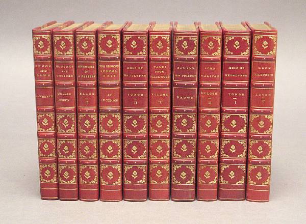 Appraisal: BINDINGS Approx books bound in three-quarter leather and marbled boards