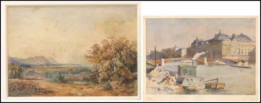 Appraisal: J AMBROSE PRITCHARD - FIGURES AT A POND Watercolor on