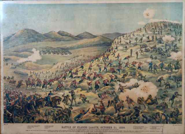 Appraisal: FOUR COLOURED LITHOGRAPHS from Bacon's South African battle pictures depicting