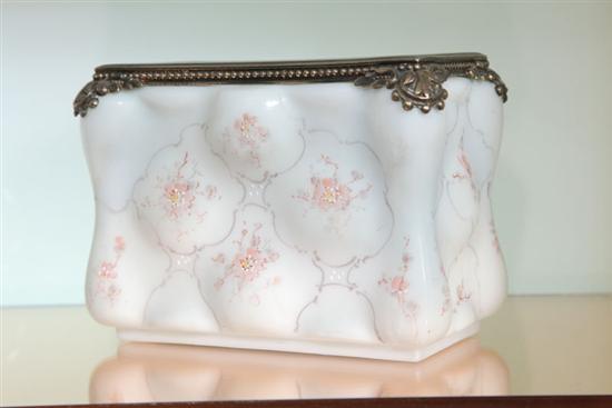 Appraisal: LETTER HOLDER The Wavecrest-type letter holder has pink flowers with