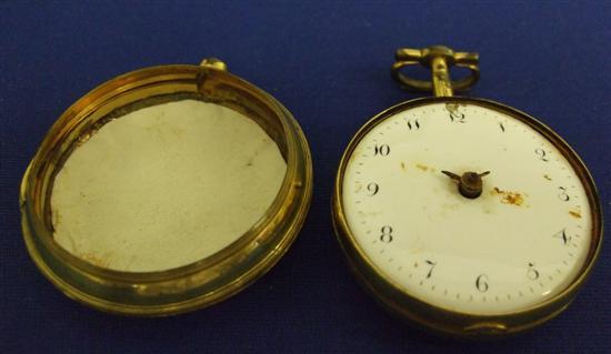 Appraisal: Early th century gilt metal pocket watch with fusee movement