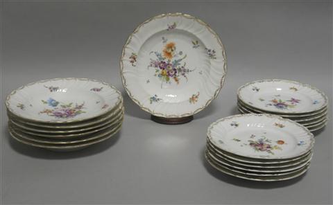 Appraisal: GERMAN PORCELAIN PART SERVICE Early th century blue marks for