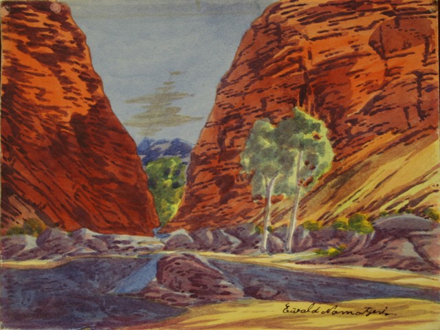 Appraisal: Ewald Namatjira - Red Gorge watercolour signed 'Ewald Namatjira' in