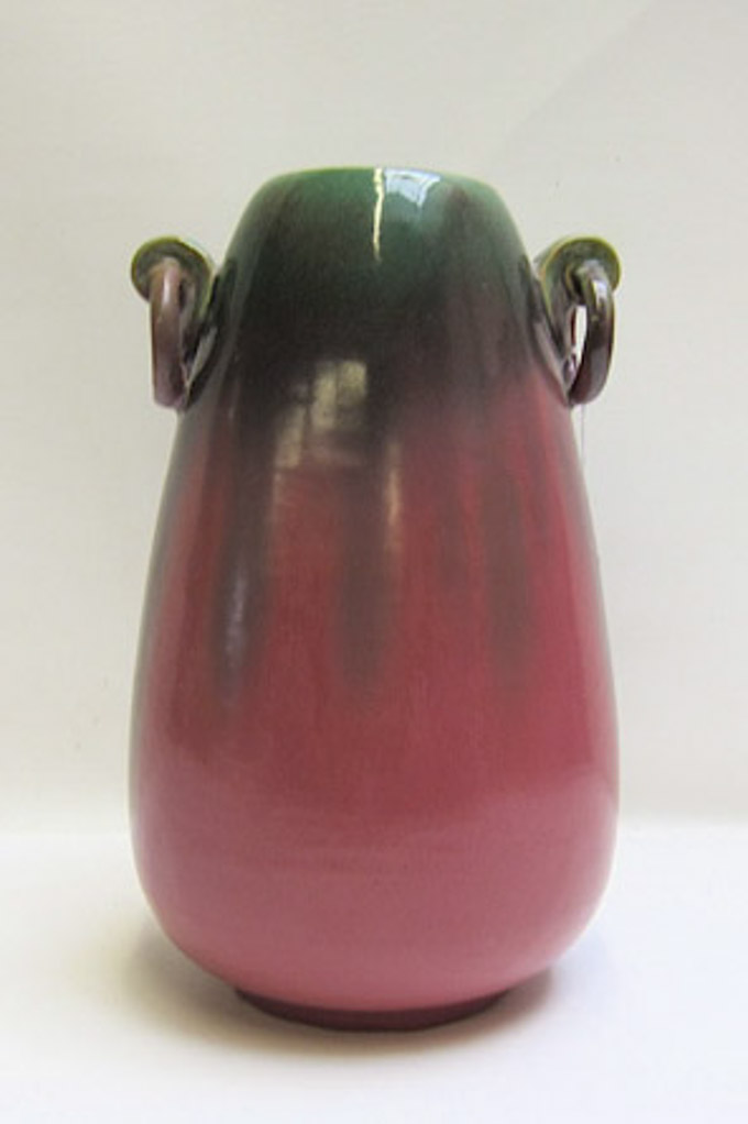 Appraisal: FULPER ART POTTERY LAMP BASE green shaded to pink glaze