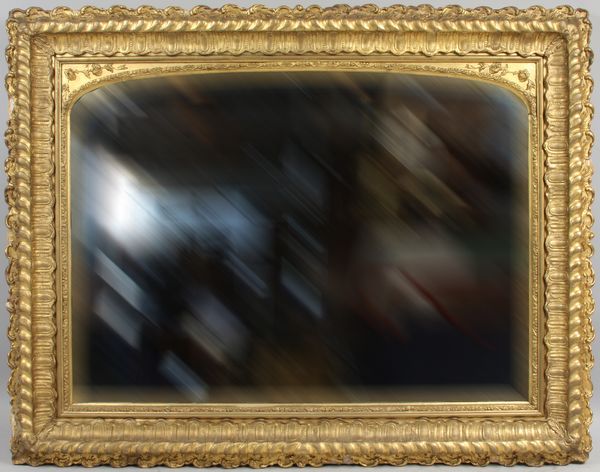 Appraisal: th Century giltwood carved mirror x EST