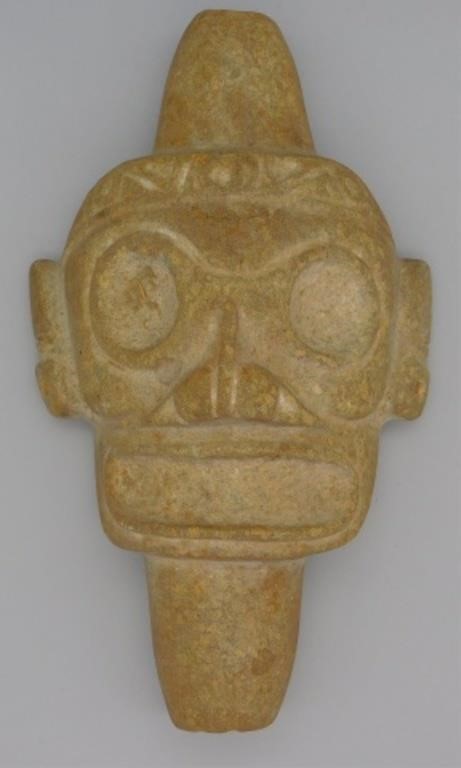 Appraisal: TAINO PORTRAIT OF ANCESTOR FACE WITH A DISTENDEDtop and bottom