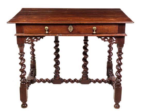 Appraisal: Sale Lot A William and Mary Style Mahogany Work Table