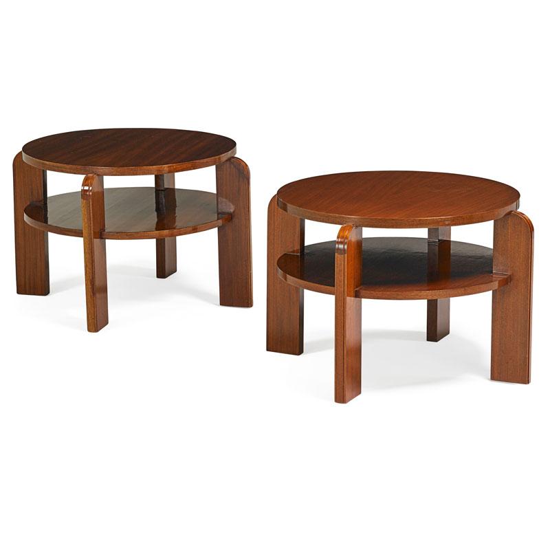 Appraisal: ART DECO Pair of tiered side tables Condition Report Older