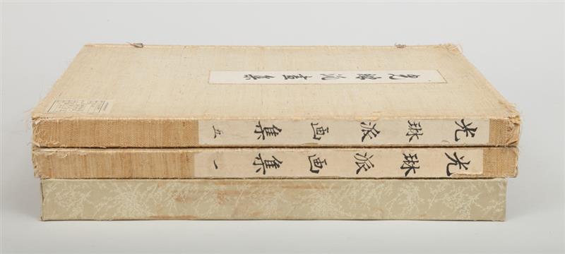 Appraisal: Three Asian Folios Two with bound prints in black and