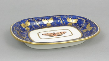 Appraisal: An Early British Hand Decorated Moth Dish A Staffordshire hand