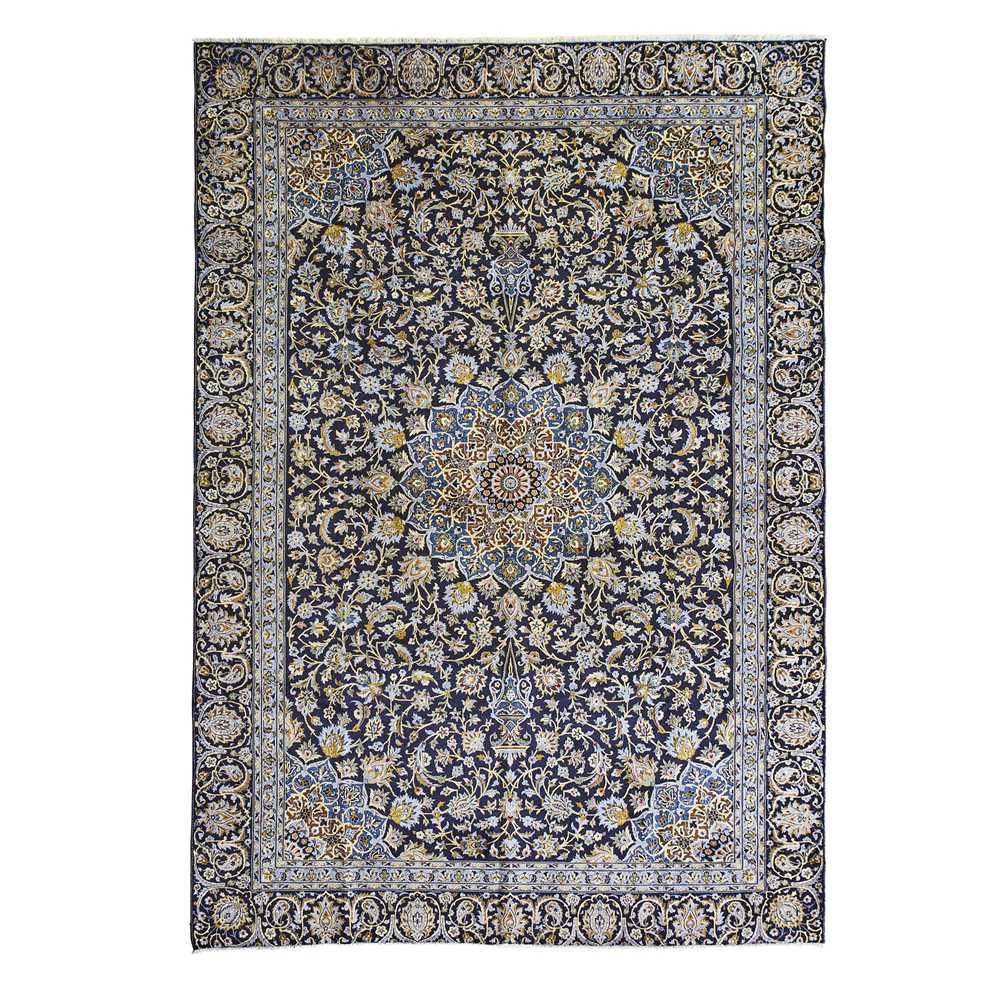 Appraisal: KASHAN CARPET CENTRAL PERSIA MODERN the indigo field with blue