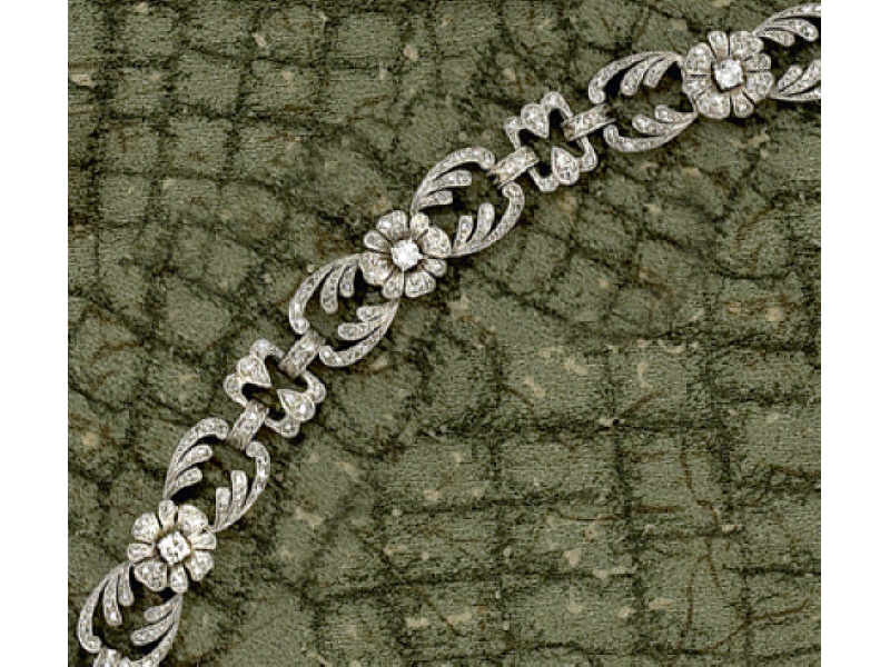 Appraisal: EDWARDIAN PLATINUM AND DIAMOND BRACELET An elegant Edwardian platinum bracelet