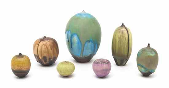 Appraisal: A Group of Seven Rose Cabat Pottery Feelies Feely Vases