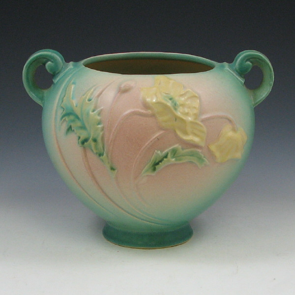 Appraisal: Roseville Poppy - Rose Bowl - Mint Roseville Poppy pink