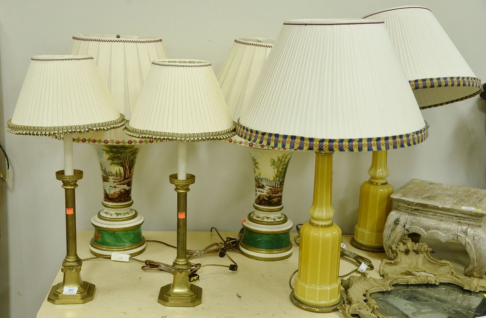 Appraisal: Six Piece Lot to include three pairs of table lamps