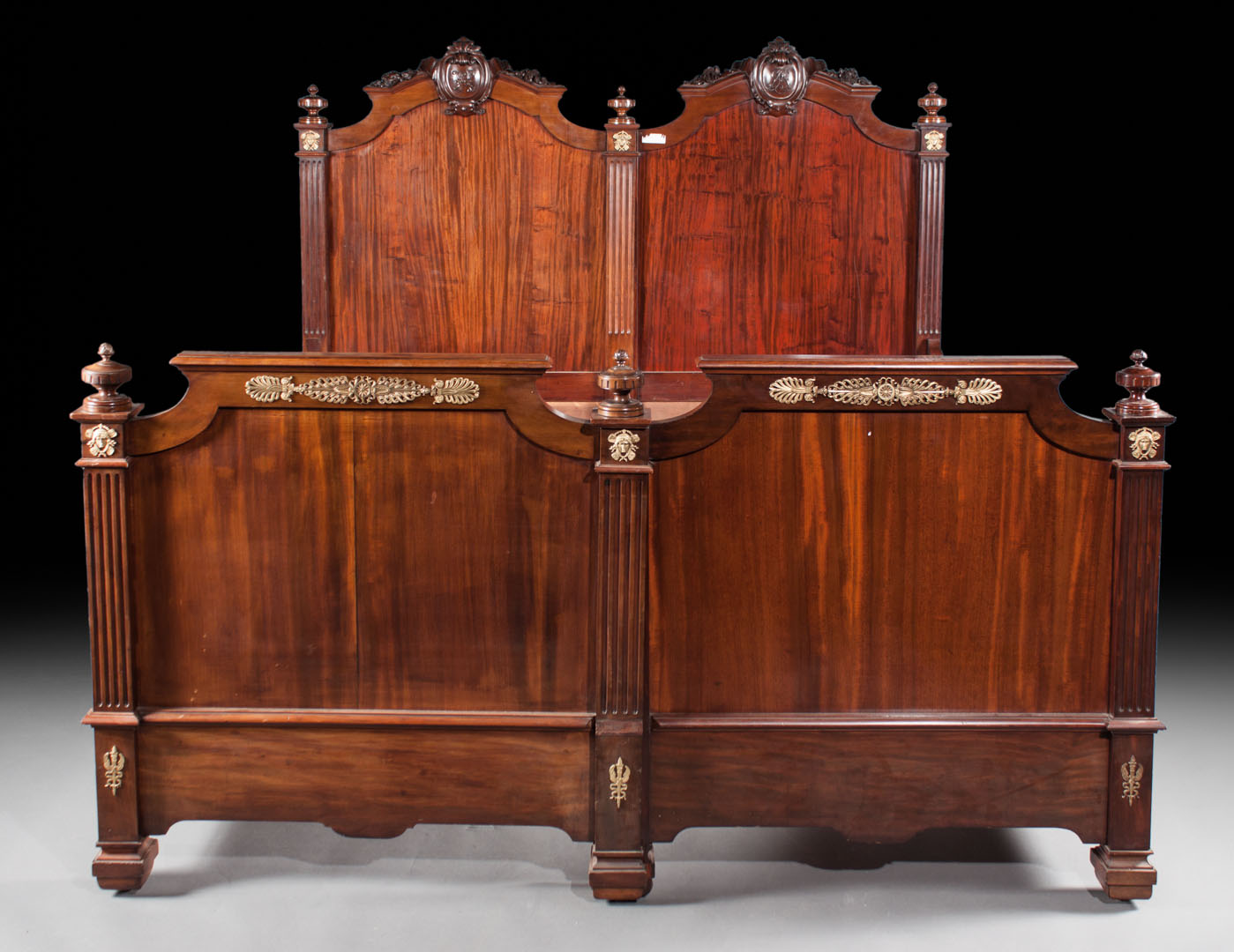 Appraisal: Louis XV style mahogany king-size bedstead late th early th