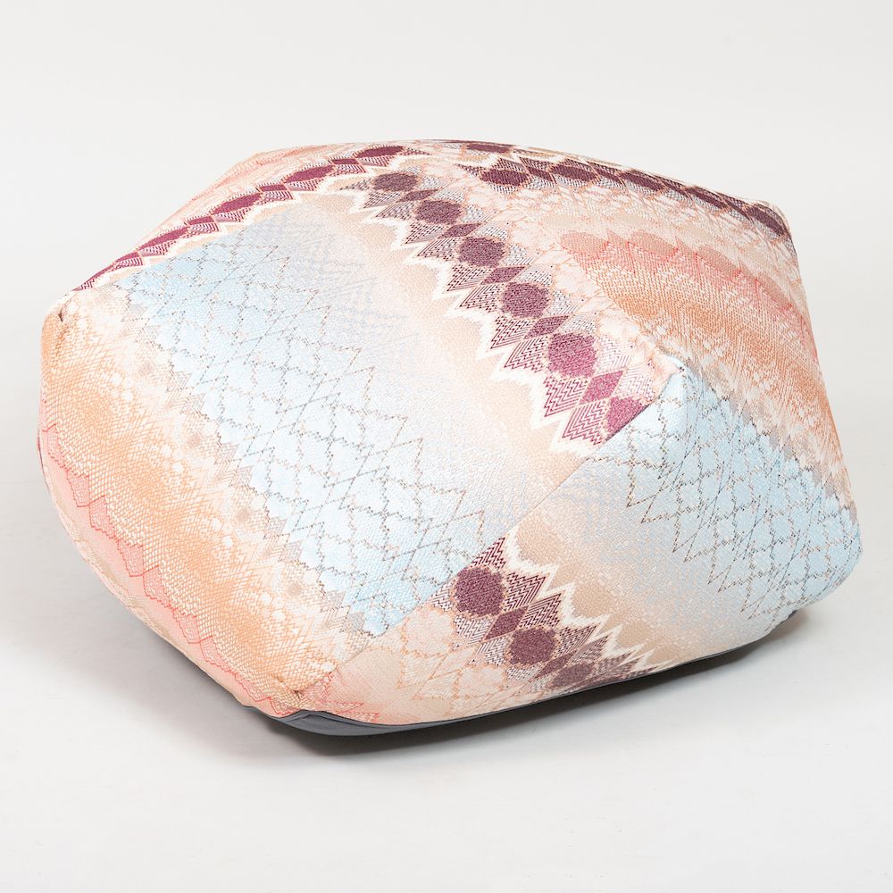 Appraisal: Missoni Home Tbilisi Diamante Pouf in a 'Blue and Pink