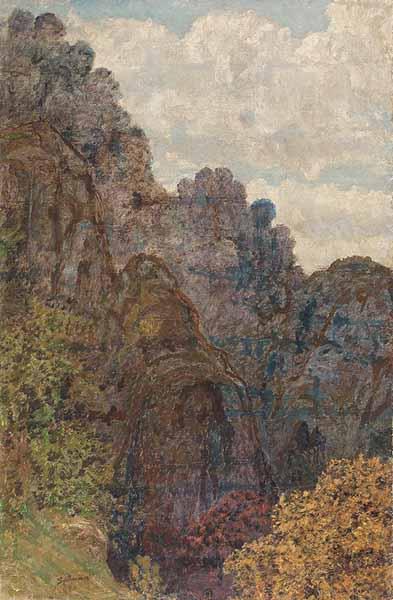 Appraisal: Armand Guillaumin French - Rocky Cliff oil on canvas signed