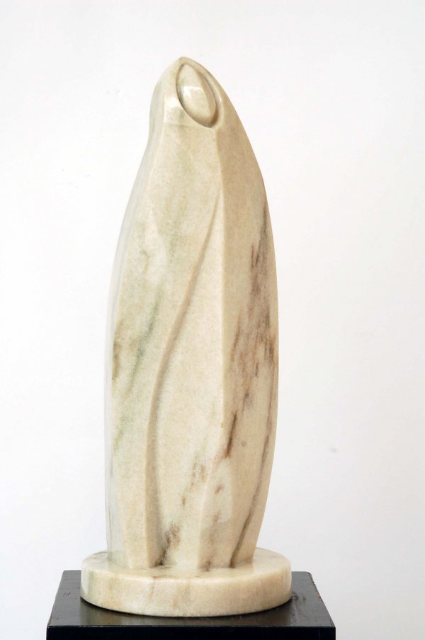 Appraisal: Sculpture Marble Abstract robed figure Signed to base V P