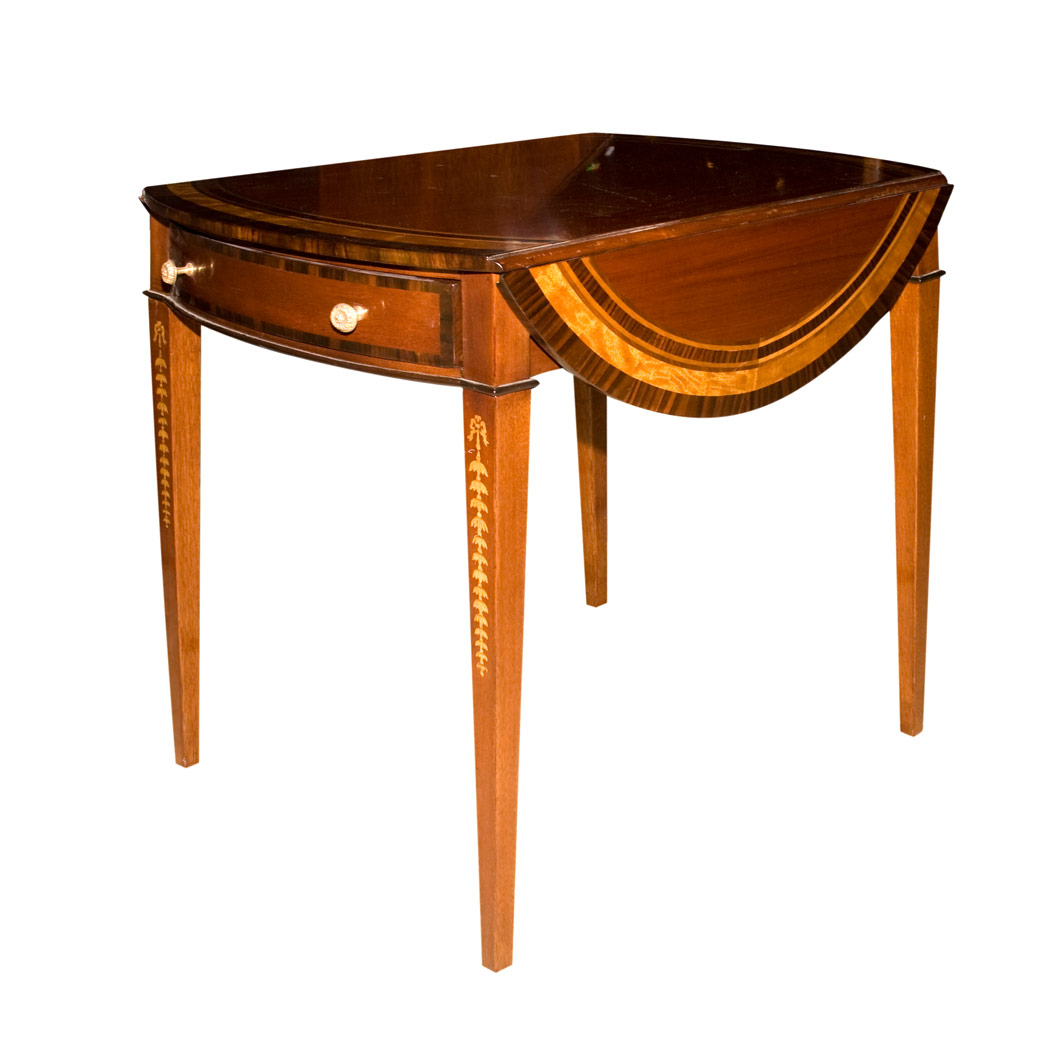 Appraisal: George III Style Inlaid Mahogany Pembroke Table Height inches width