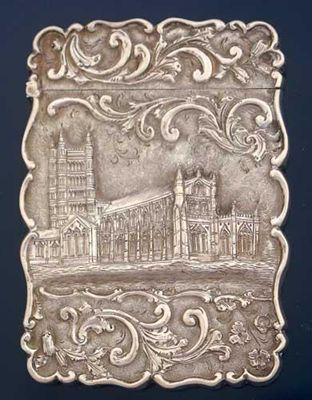 Appraisal: A rare Victorian embossed 'castletop' card case with a view