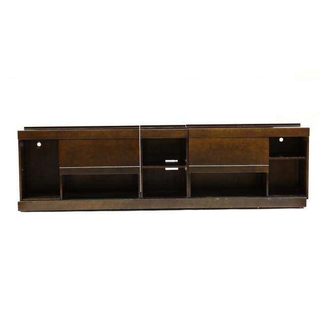 Appraisal: BRIAN PALMER SERIES HEADBOARD CABINET s for Baker dark stained