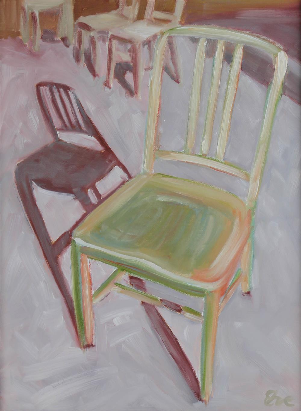 Appraisal: EVE PLUMB AMERICAN - SILVER CHAIR Oil on canvas x