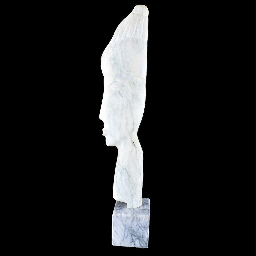 Appraisal: Marble Sculpture Large Mid Century Modern Marble Sculpture on Marble