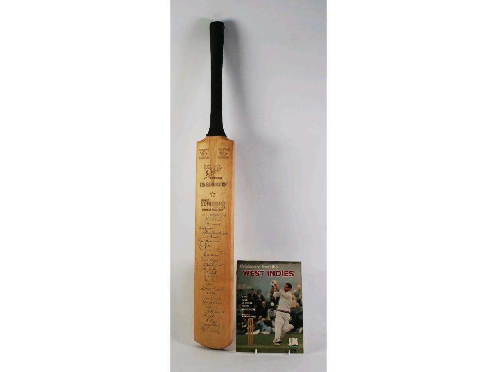 Appraisal: STUART STURRIDGE 'KEN BARRINGTON AUTHOGRAPH' CRICKET BAT SIGNED BY WEST