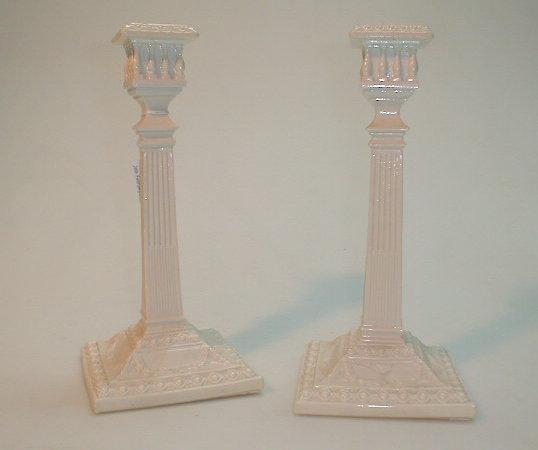 Appraisal: A pair of Sowerby Queens ivory ware neo classical columnar