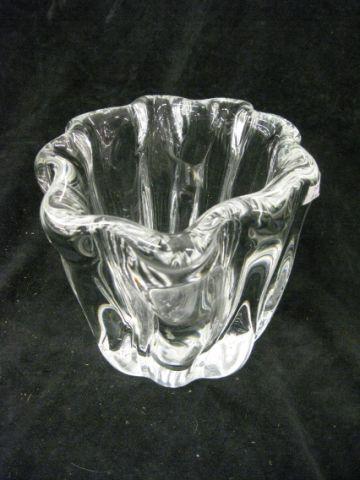 Appraisal: Clear Art Glass Vase swirl design signed