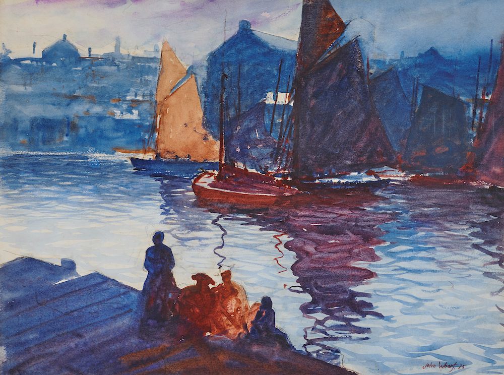 Appraisal: JOHN WHORF American - View of Boston Harbor JOHN WHORF