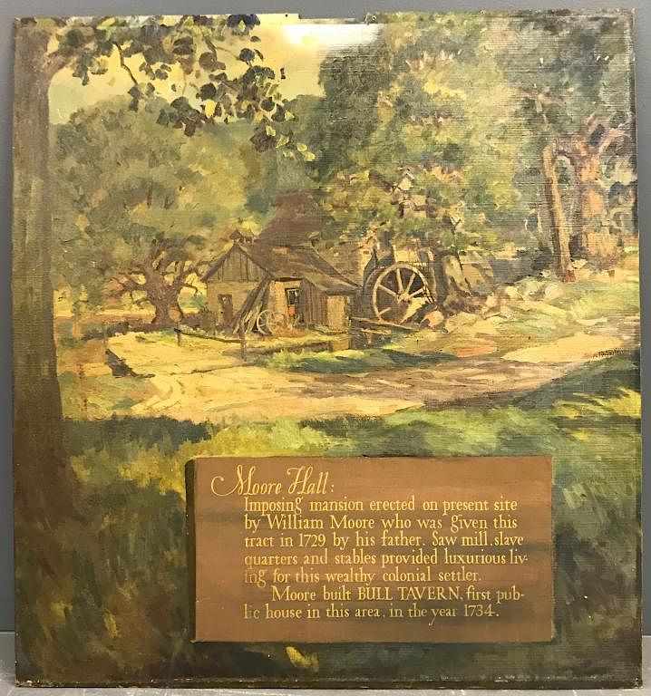 Appraisal: John R Peirce Oil on Masonite of Sawmill w Verse