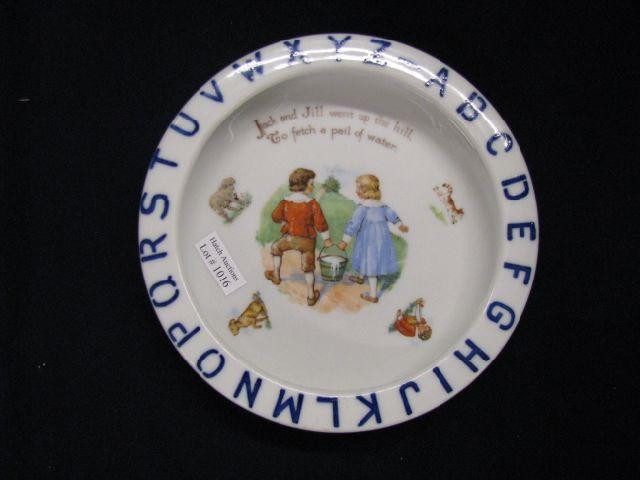 Appraisal: German Porcelain Childs Feeding Dish Jack Jill motif