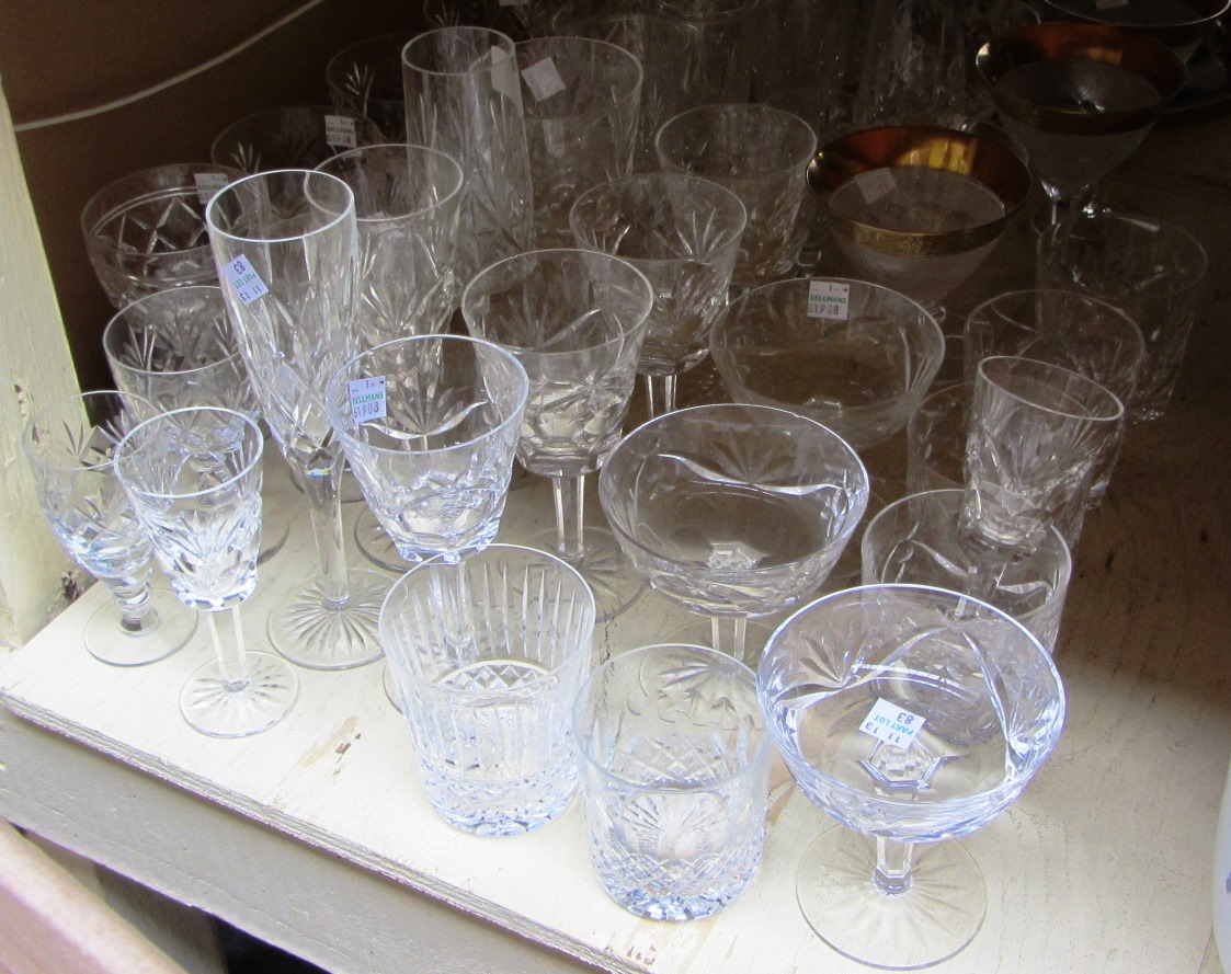 Appraisal: A quantity of cut glass wares including a part suite