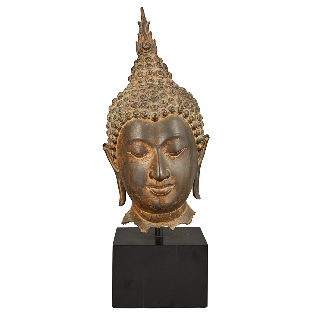 Appraisal: Thai Bronze Head of Buddha th Century The serene face