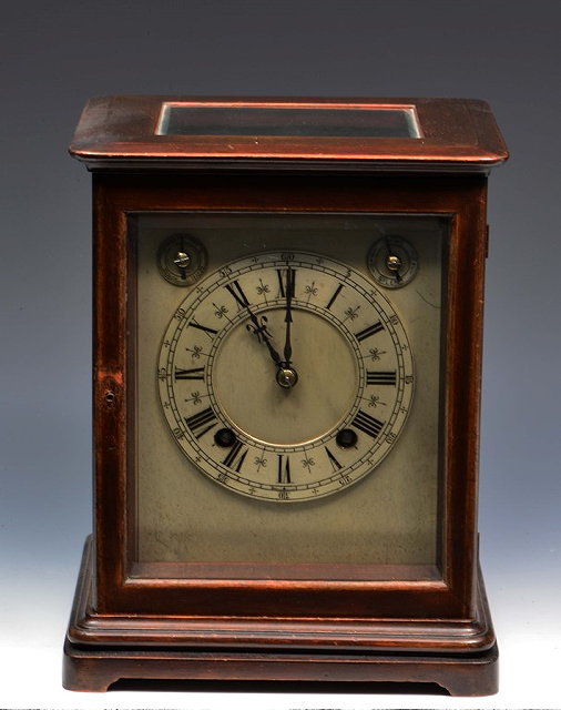 Appraisal: AN EARLY TH CENTURY MAHOGANY FOUR GLASS MANTEL CLOCK the